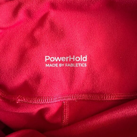 Women's S/M? Fabletics Powerhold Red Athletic Leggings Fitted Yoga Athletic - Picture 6 of 6